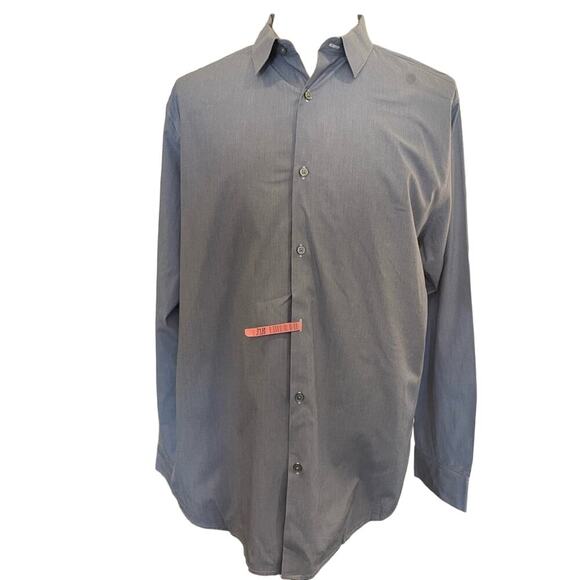 THEORY Blue Button Down Shirt Top size men's neck 17 1/2 sleeve 32/33 - Picture 1 of 5
